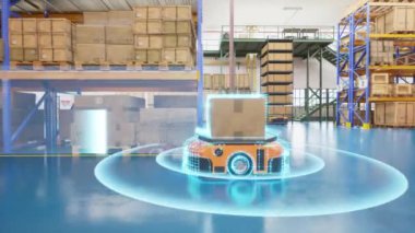 Otomatik araçlar lidar taraması depoya mal teslimatı