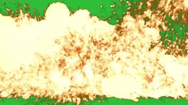 Ateş yeşil arka planda alevler içinde kaldı