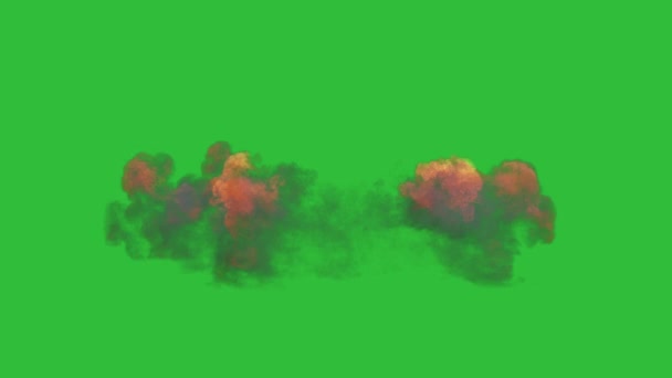 Волна Огня Зеленом Фоне — стоковое видео