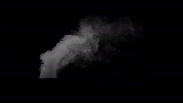 Fumo Grande Nave Sfondo Nero Con Canale Alfa — Video Stock