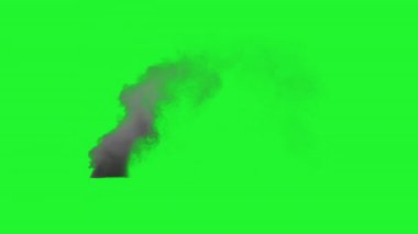 Yeşil arka plandaki büyük gemiden duman.