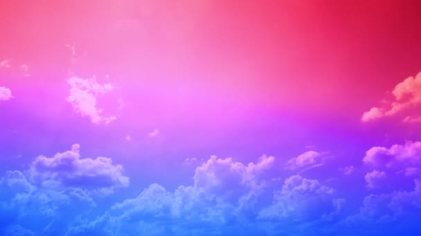 Céu Sunset Colorido Com Azul Violeta Nuvens Luz Rosa Foco — Vídeo de Stock