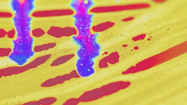 Rosa Och Turkos Överflödande Färger Multicolor Bright Vivid Particles Färg — Stockvideo