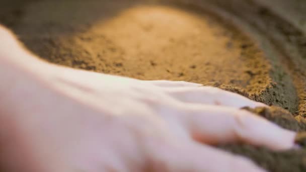 Gros Plan Des Agriculteurs Plantent Main Des Graines Citrouille Dans — Video