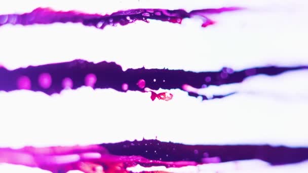 运动透明多色 液体油漆把艺术品与飞溅和涡旋混合在一起 有选择的重点 分散重点 — 图库视频影像