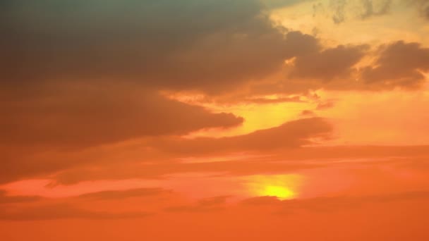 Dramatic Cloudscape Sunrise Sunset Burning Orange Fire Sky Abstract Background — Video