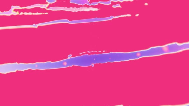 白いペンキの上の水の明るい油絵のダンスをキャプチャします ブルーとピンクのエレガントな流れは 抽象的な背景に選択的な焦点によって補完 — ストック動画