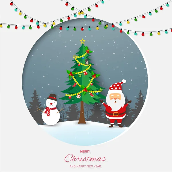 Feliz Navidad Feliz Año Nuevo Tarjeta Felicitación Santa Claus Celebrar Vectores De Stock Sin Royalties Gratis