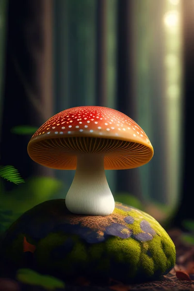 fantasy mushroom in the forest where fairies and goblins live