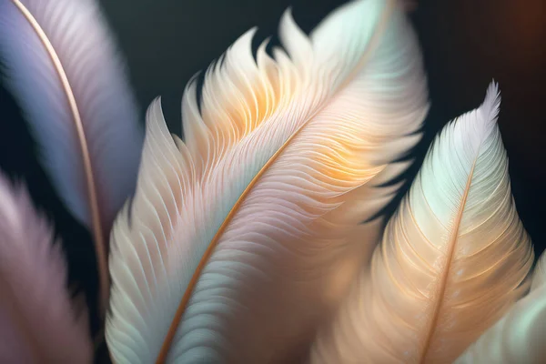 Abstract feathers background, feather texture wallpaper, 3d render, 3d illustration pastel colors