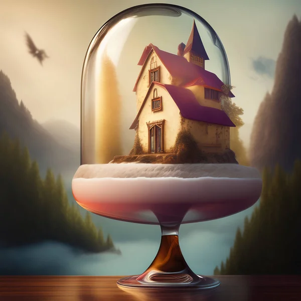 fantasy house cute landscape for fairy tale images or background