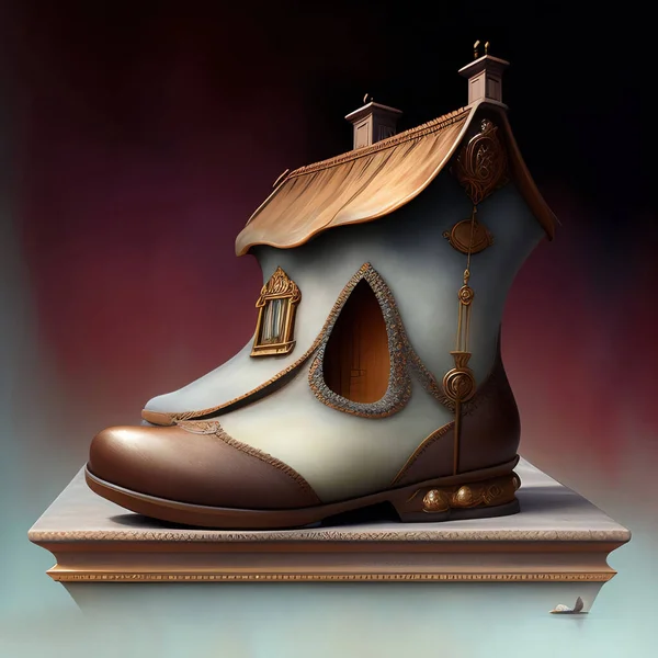 fantasy house in a boot for fairy tale images or background
