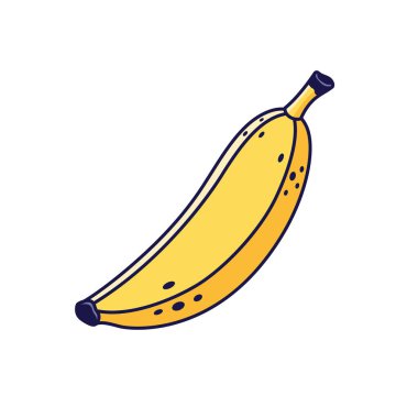 Cute Banana illustration. Vector hand drawn cartoon icon illustration. Banana in doodle style. Isolated on white background.