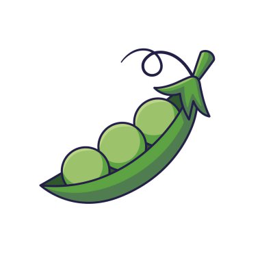 Peas characters. Cute pea pod cartoon icon illustration. Food vegetable flat icon concept isolated on white background. Doodle style print illustration for kids clothing.
