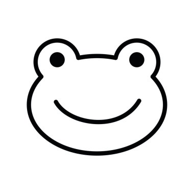 Kurbağa surat, ağızlık. Doodle tarzı. El çizimi karakter. Hayvan kafası illüstrasyonu. Vektör el çizimi resimleme.