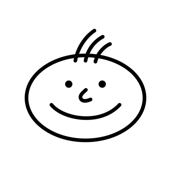 Jungengesicht Kopf Kid Avatar Doodle Stil Handgezeichneter Charakter Menschenkopfillustration Vektor — Stockvektor