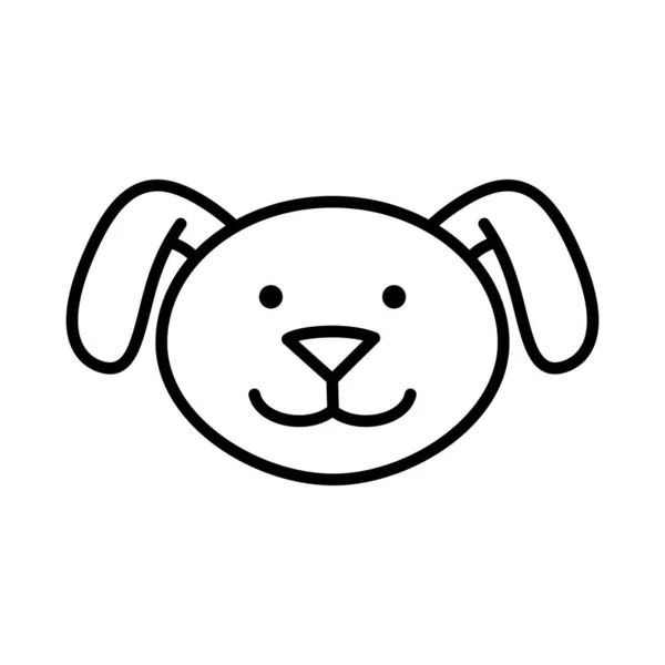 Hondengezicht Muilkorf Doodle Stijl Met Hand Getekend Dierenhoofd Illustratie Vector — Stockvector