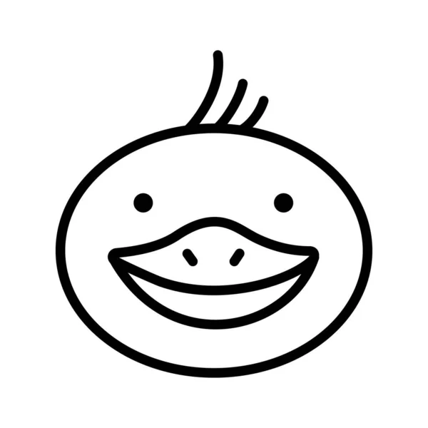 Entengesicht Schnauze Doodle Stil Handgezeichneter Charakter Vogelkopf Illustration Vektor Handgezeichnete — Stockvektor