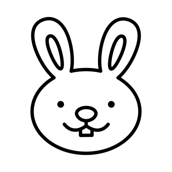Hasengesicht Hasenschnauze Doodle Stil Handgezeichneter Charakter Tierkopfillustration Vektor Handgezeichnete Illustration — Stockvektor