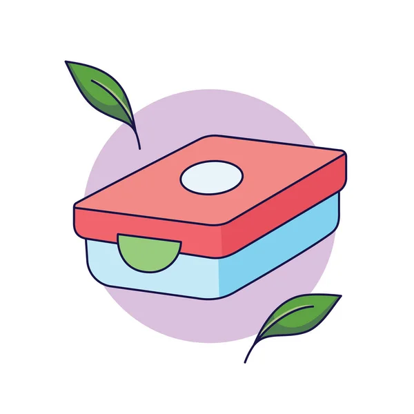 Herbruikbare Lunchbox Duurzame Levensstijl Nul Afval Ecologisch Concept Vector Illustratie — Stockvector