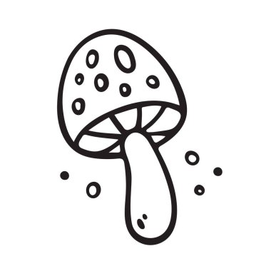 El çizimi tarımsal mantar. Doodle tarzında vektör illüstrasyonu. Beyazda izole edilmiş.