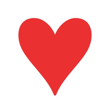 Kırmızı Kalp ikonu. Düz bir şekilde vektör illüstrasyonu. Sevgililer Günü ikonu. Aşk ikonu. Karalama tarzında elle çizilmiş kalp. Aşk konsepti.