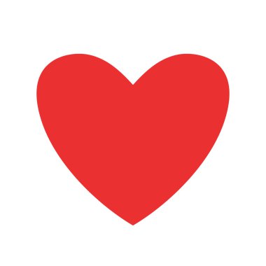 Kırmızı Kalp ikonu. Düz bir şekilde vektör illüstrasyonu. Sevgililer Günü ikonu. Aşk ikonu. Karalama tarzında elle çizilmiş kalp. Aşk konsepti.