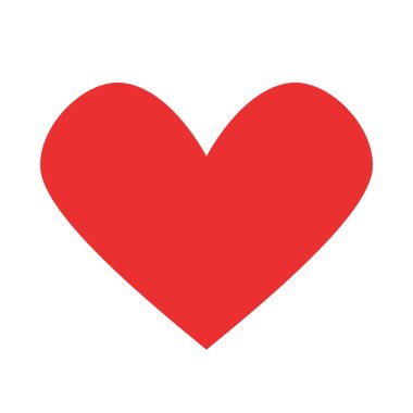 Kırmızı Kalp ikonu. Düz bir şekilde vektör illüstrasyonu. Sevgililer Günü ikonu. Aşk ikonu. Karalama tarzında elle çizilmiş kalp. Aşk konsepti.