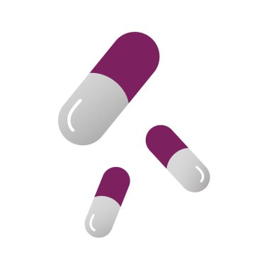 Icon of sleeping pills. Dormitive tablets. Cartoon illustration, flat design. Capsules Isolated on white clipart