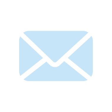 E- posta simgesi. Zarf çizimi. Posta servisi. Kişiler, mesaj, harf düğmesi simgesi gönder. Düz dizayn. Beyaz arkaplanda izole