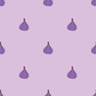 İncir pürüzsüz desen. İncir meyvesi. Organik vitaminler ve sağlıklı beslenme. Düz dizayn, karalama tarzı. Kumaş tasarımı. Grafiksel doku. Vektör