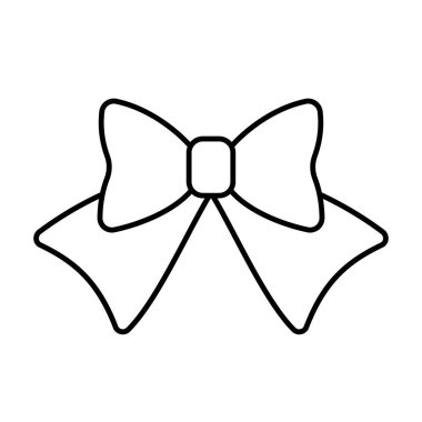 El çizimi yay ikonu. Karalama tarzında bağlanmış kurdele. Taslak Dekorasyon Ögesi. Beyazda izole edilmiş. Vektör