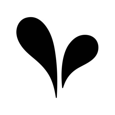 Yapraklı filizin silueti. Düz bir tasvir. Vektör el çizimi illüstrasyon. Yeni bir hayatın doğuşu, yeni bir konseptin başlangıcı. Doğanın ilkbahar uyanışı. Bahçe işleri konsepti. filizlenme simgesi