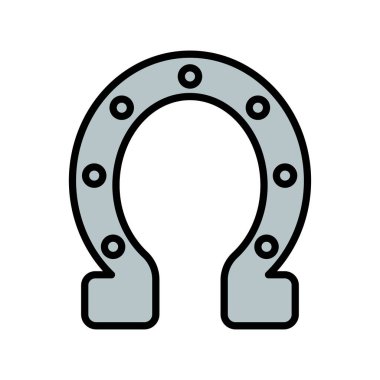 Gümüş at nalı. Kovboy kovboy ve vahşi batı teması. El çizimi vektör çizimi. Doodle ikonu. El çizimi vektör çizimi. Doodle simgesi, çizgi film at nalı