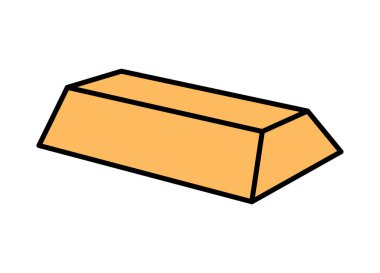 Altın külçesi. Kovboy kovboy ve vahşi batı teması. El çizimi vektör çizimi. Doodle ikonu. Banka soygunu kavramı