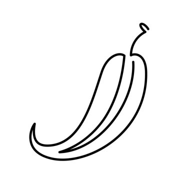 Şirin kırmızı biber çizgi film ikonu çizimi. Gıda sebzesi yassı ikon kavramı beyaz arka planda izole edildi. Doodle tarzında acı biber. El çizimi vektör çizgisi sanatı