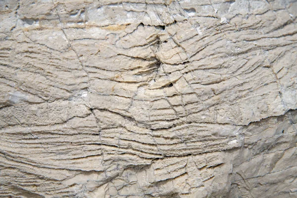Dokuya Yakın Plan Antik Açık Bej Mermer Çatlaklar Doğal Taş — Stok fotoğraf
