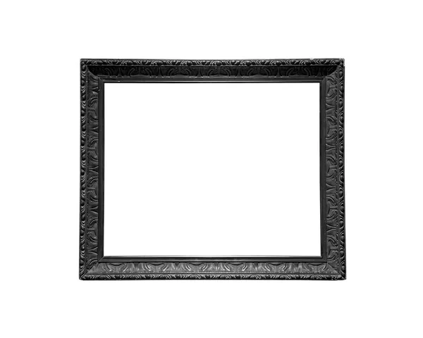 Black Wooden Rectangle Vintage Frame Isolated White Background Clipping Path — Stock Photo, Image