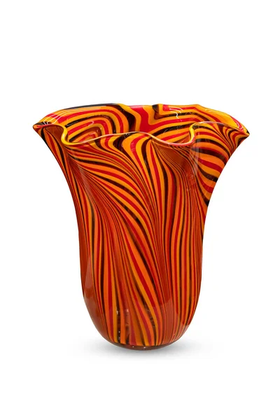Vase Coloré Verre Teinté Isolé Sur Fond Blanc Avec Chemin Photo De Stock