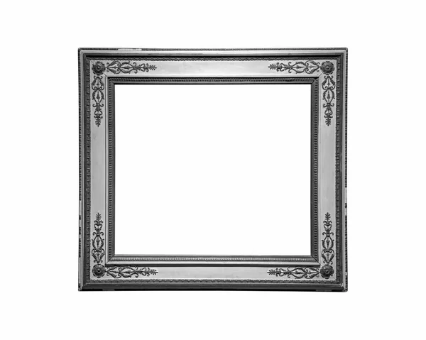 Grey Rectangle Vintage Frame Isolated White Background Clipping Path — Stock Photo, Image