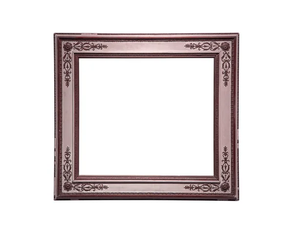 Red Rectangle Vintage Frame Isolated White Background Clipping Path — Stock Photo, Image