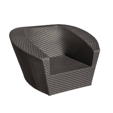 Rattan mobilyaları, kırpma yolu olan beyaz bir arka planda izole edilmiş çağdaş tarzda. Hasır bahçe kahverengi mobilyaları