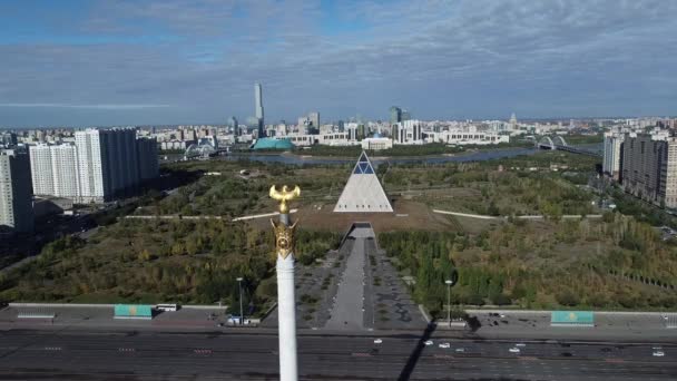 Astana Anteriormente Conhecida Como Akmolinsk Tselinograd Akmola Mais Recentemente Nur — Vídeo de Stock