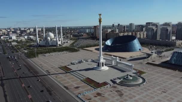 Astana Anteriormente Conhecida Como Akmolinsk Tselinograd Akmola Mais Recentemente Nur — Vídeo de Stock