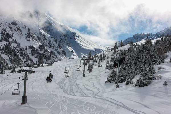 Shymbulak Ski Resort Almaty Located Upper Part Medeu Valley Trans Stock Photo