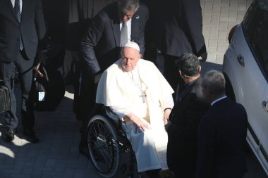 Astana, Kazakistan 'daki Roma Katolik Kilisesi' nin başı, Papa Francis. 15 Eylül. 2022