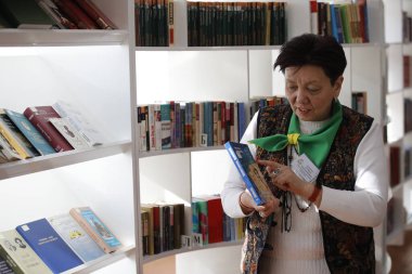 Kazakistan 'daki Almaty Ulusal Kütüphanesi. 1 Şubat 2024