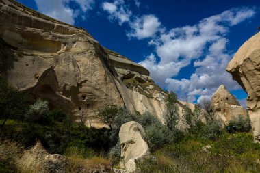 Kapadokya, Türkiye 'nin orta kesiminde yarı çöl bir bölgedir. Peri bacalarıyla ünlüdür - uzun koni şekilli kaya oluşumları, özellikle Pasabag Keşiş Vadisi ve Goreme Vadisi 'nde sayıları çok fazladır..