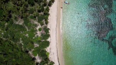 Playa Ermitano, El Valle, Samana, Dominik Cumhuriyeti plajı. Hava aracı videosu.