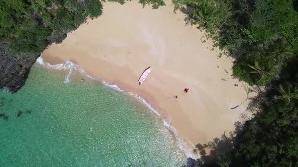 Playa Onda Valle Samana Strand Der Dominikanischen Republik Drohnenvideo Aus — Stockvideo